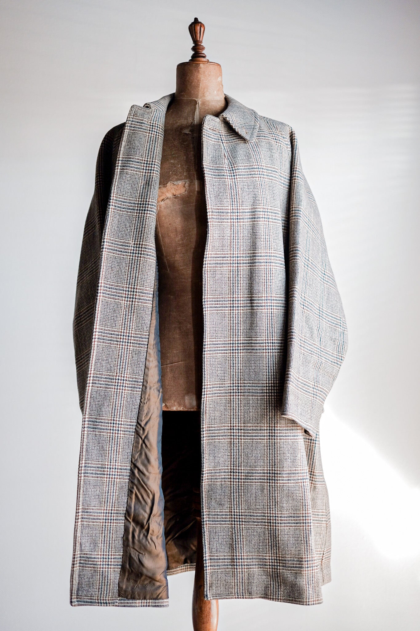 【~80's】Vintage Burberry's Single Raglan Balmacaan Coat Size.54R "Saddle Tweed"