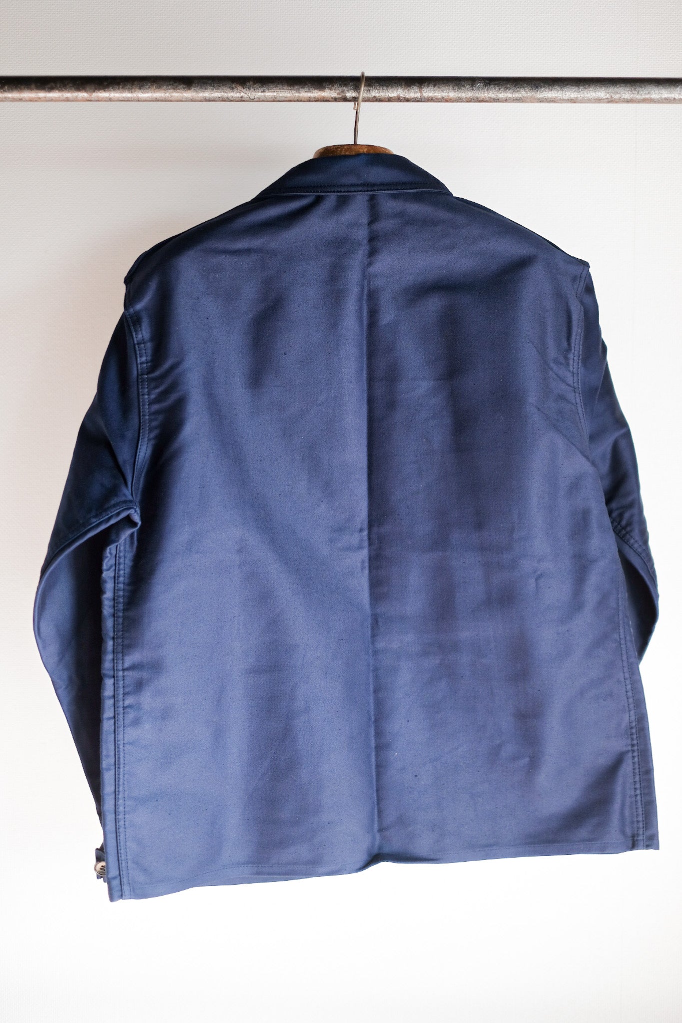 [~ 50's] French Vintage Blue Moleskin Work Jacket "Le Mont Stock" "Dead Stock"