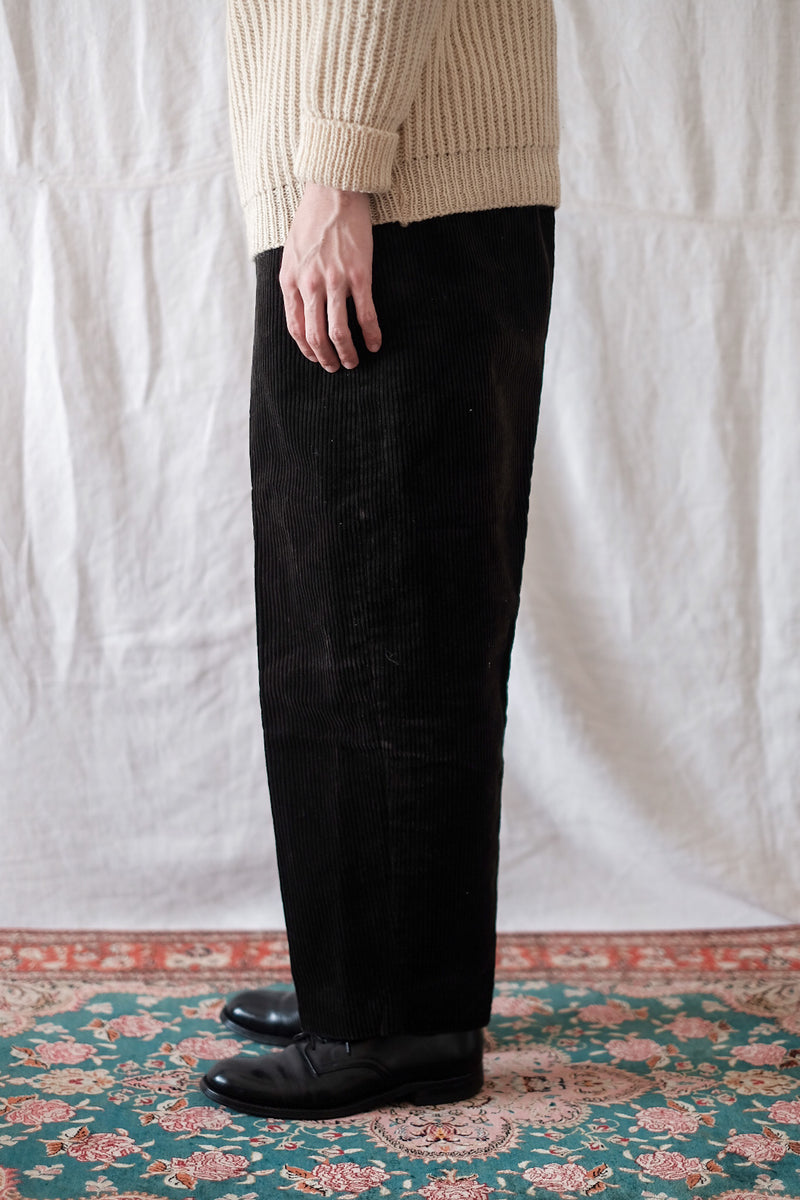 【~30's】French Vintage Dark Brown Corduroy Work Pants