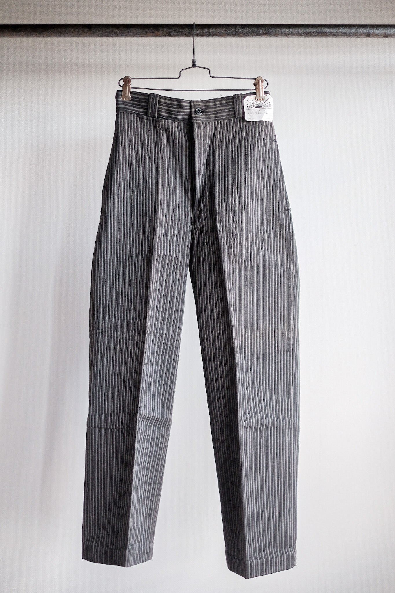 ［~40's］French Vintage Cotton Pique Striped Work Pants "Dead Stock"