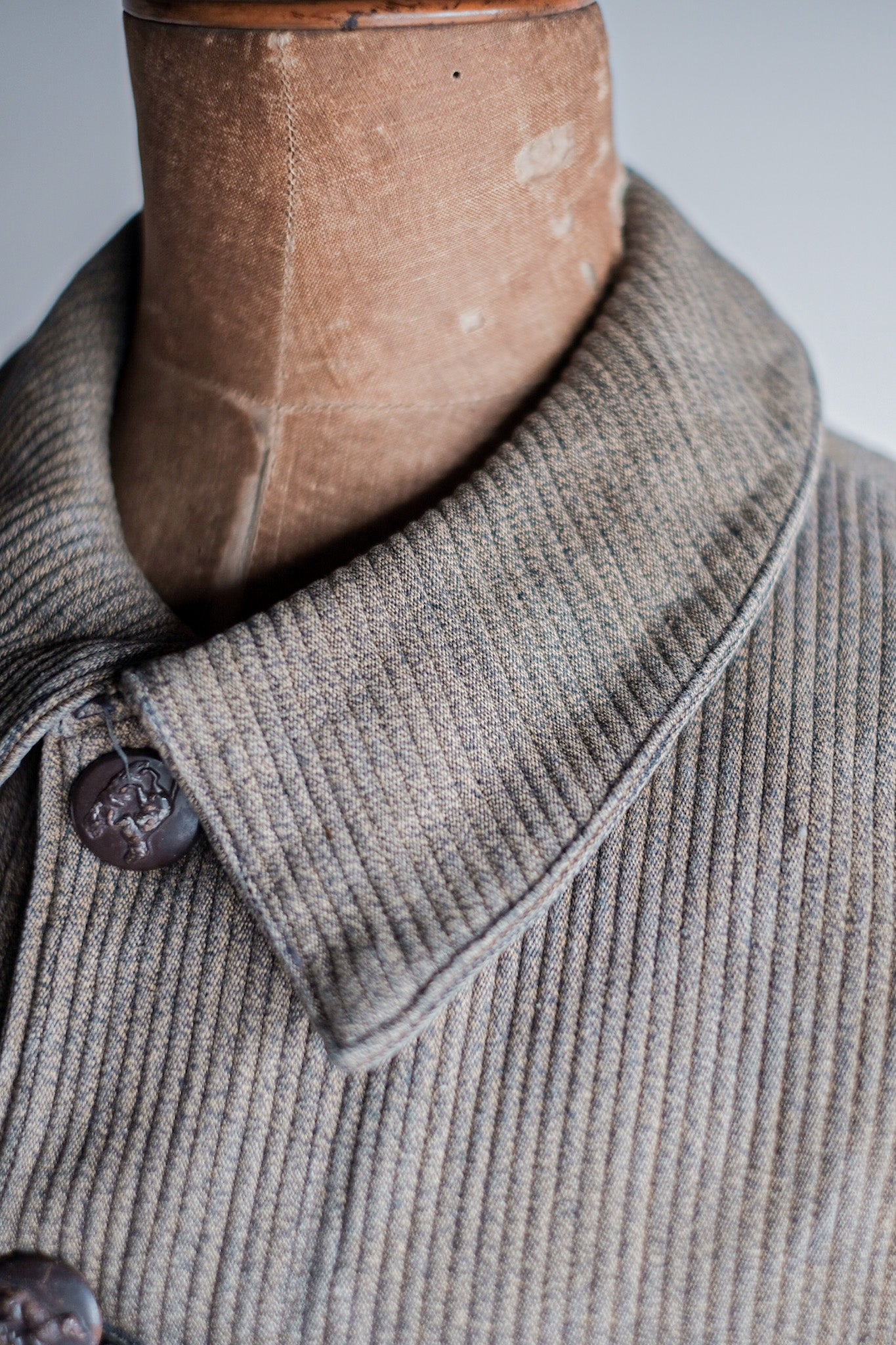 ［~40's］French Vintage Brown Salt & Pepper Cotton Pique Hunting Jacket