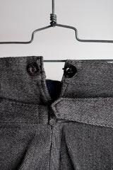 [~ 30's] French Vintage Salt & Pepper Cotton Twil ทำงานกางเกง "Dead Stock"