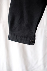 【~50's】French Vintage "Le Mont St. Michel" Black Moleskin Work Jacket