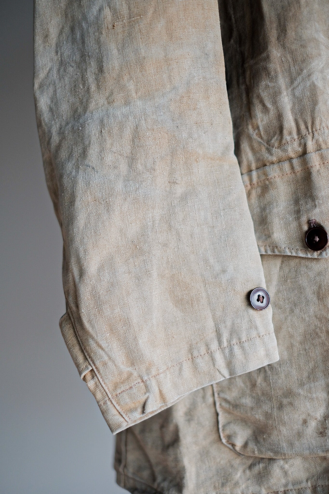[~ 30's] French Vintage Linen Hunting Jacket