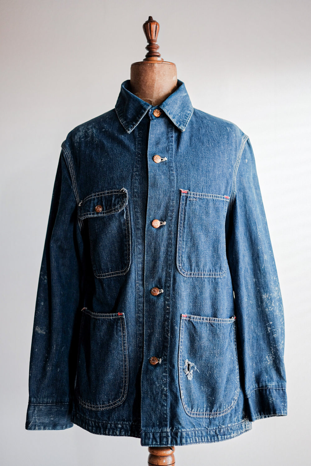 【~40's】American Vintage Prisoner Denim Work Jacket Size.36