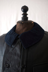 [~ 80's] แจ็คเก็ตหนัง le Corbusier French Vintage Jacket "Collar Wool"