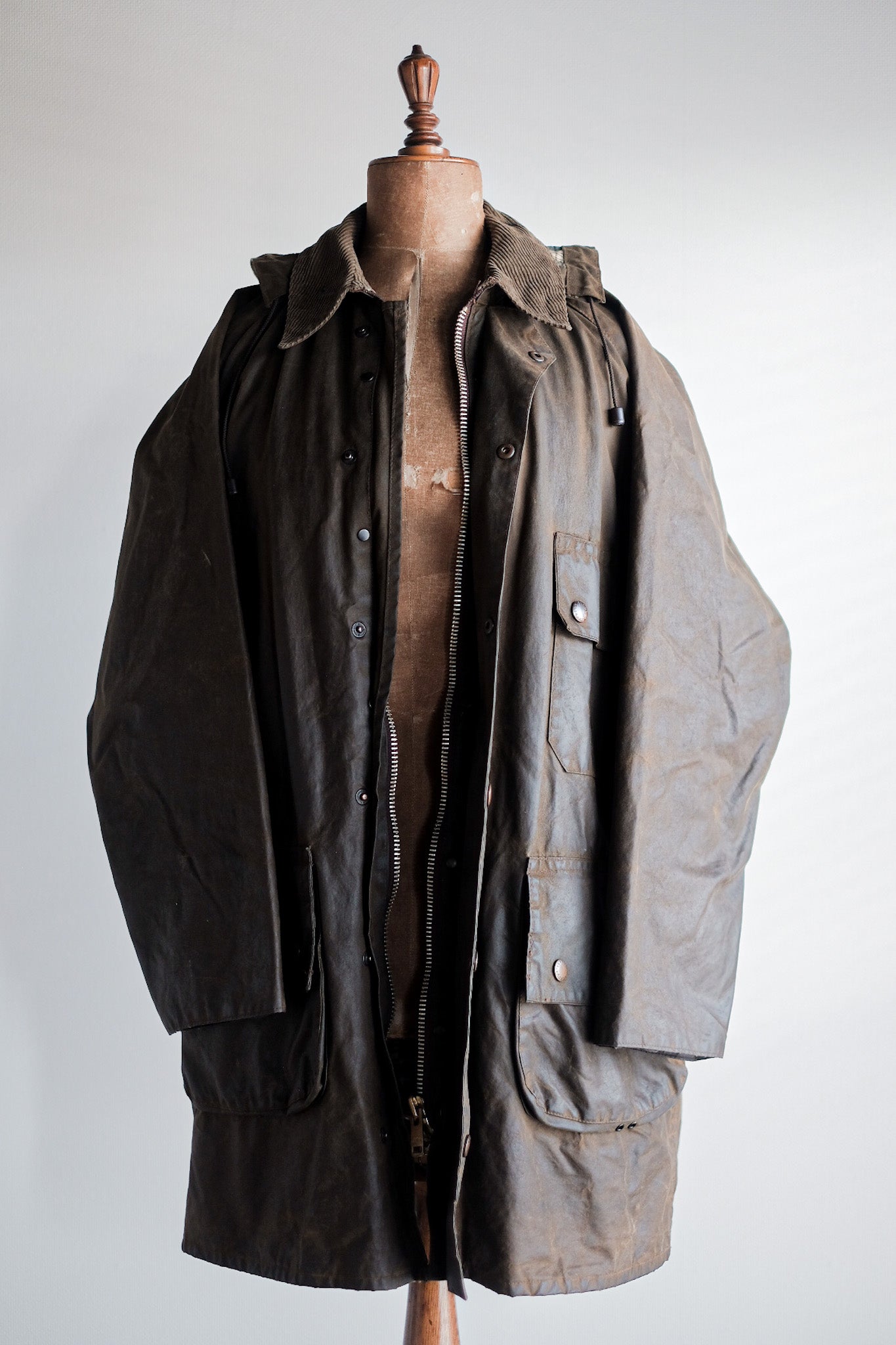［~80's］Vintage Barbour "SOLWAY ZIPPER" With Hood 2 Crest Size.40