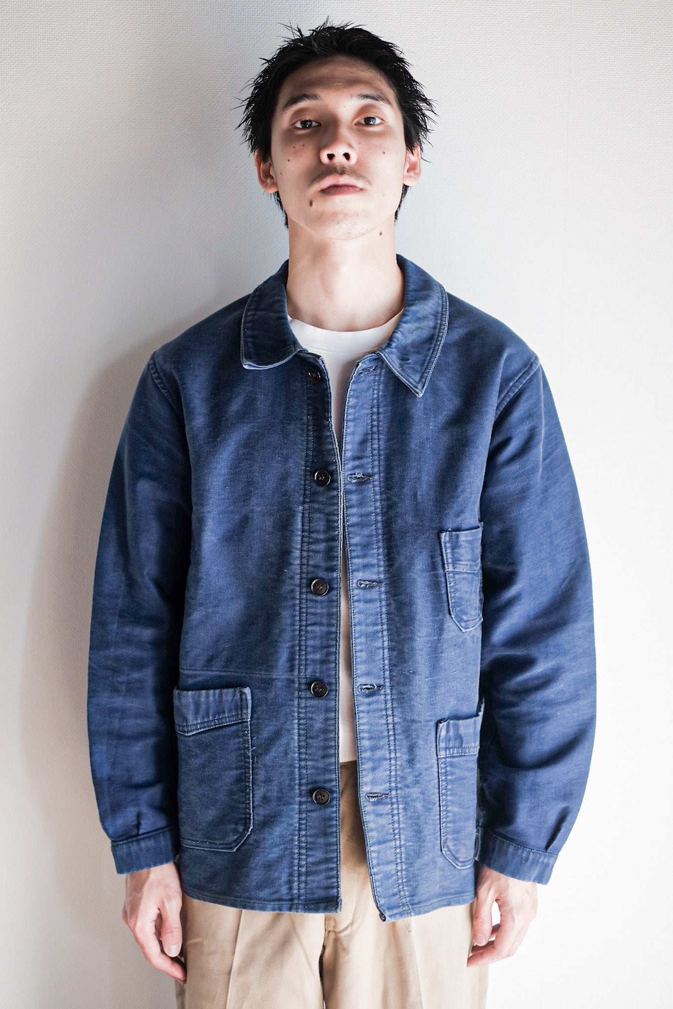［~40's］French Vintage Blue Moleskin Work Jacket