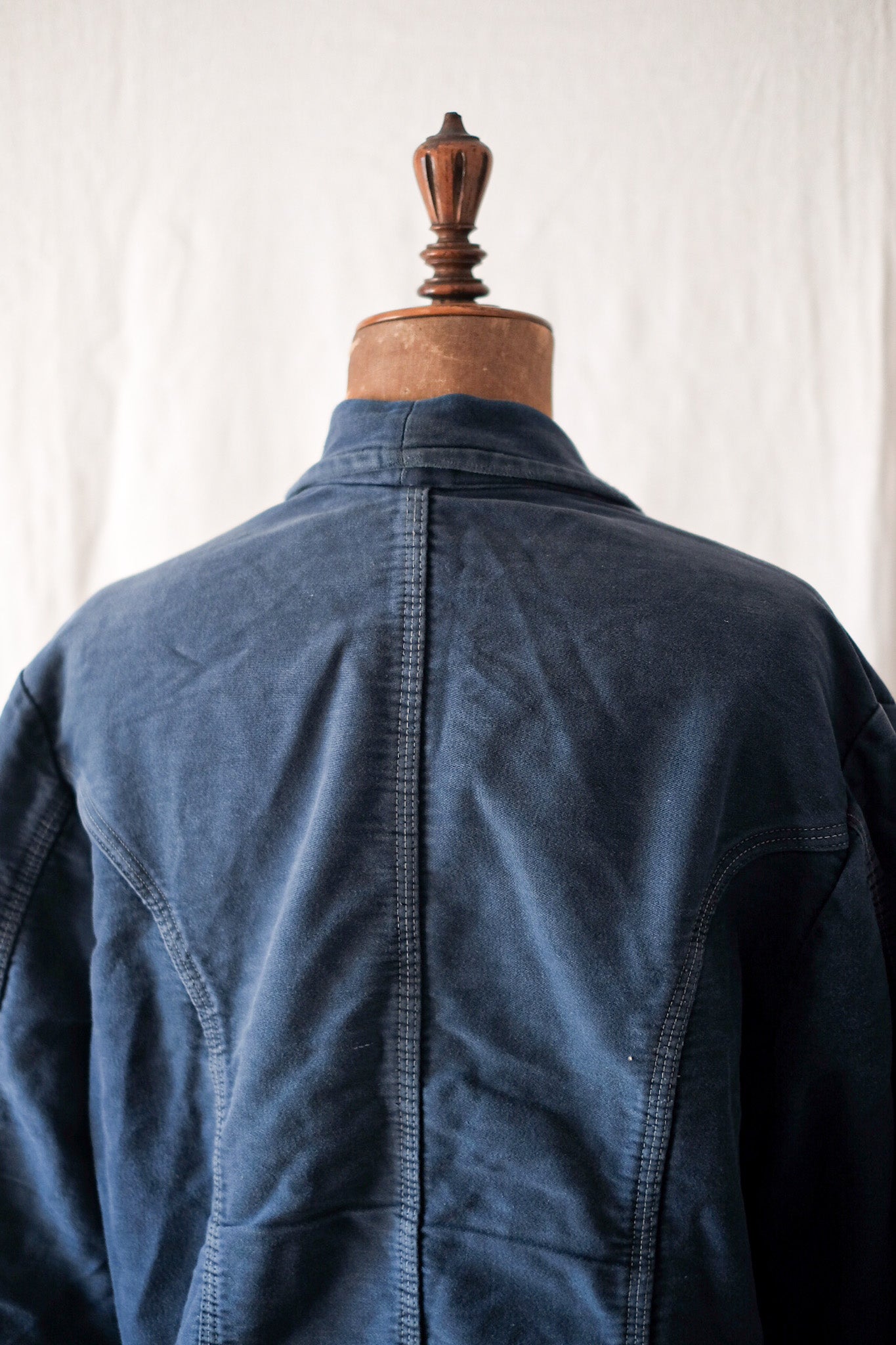 【~50's】Dutch Vintage Double Breasted Blue Moleskin Jacket