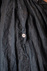 【Early 20th C】French Antique Indigo Linen Smock Open Type "Biaude"