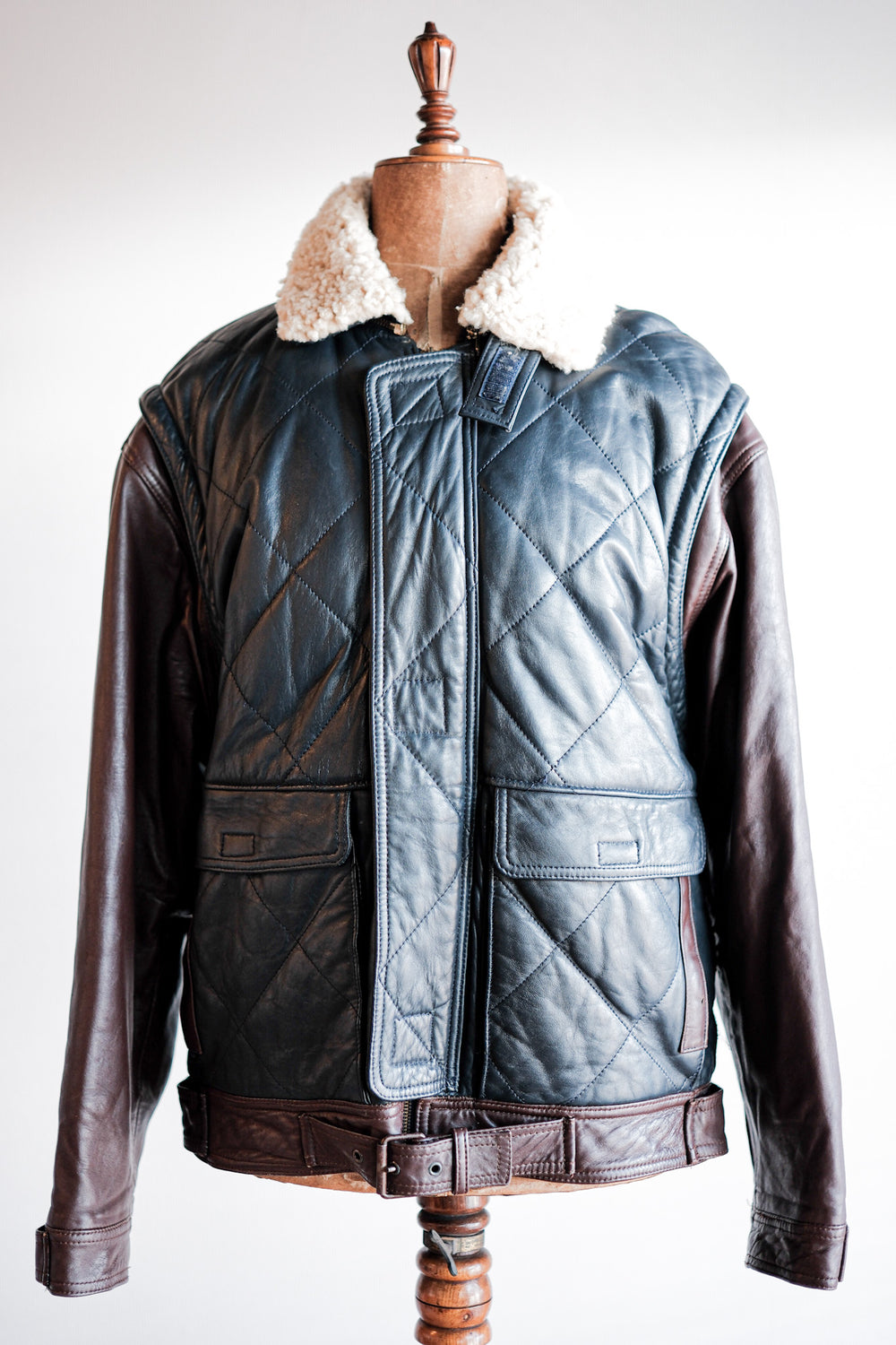 ［~70's］Old Marcel Lassance Leather Bomber Jacket Size.52
