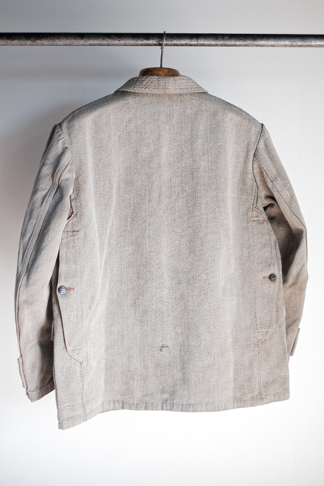 【~30's】French Vintage Brown Cotton Salt & Pepper Hunting Jacket