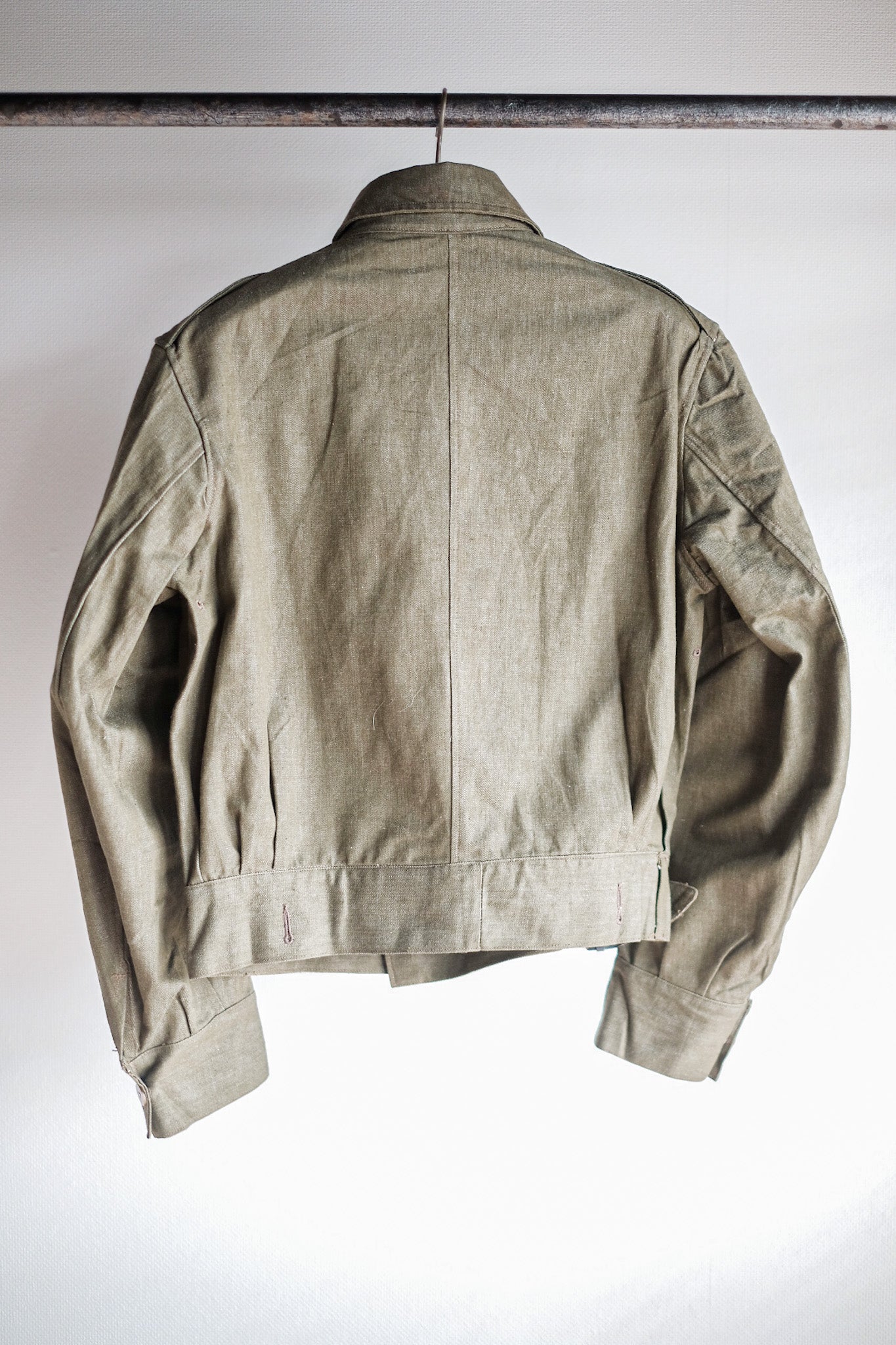 [~ 50's] British Army Green Denim Battle Dress Veste Taille.7 "MORT STOCK"