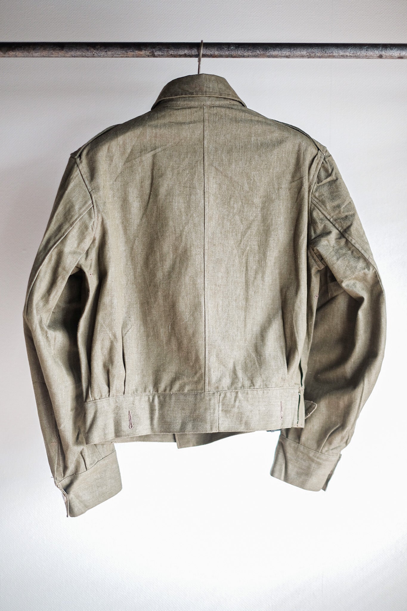 ［~50's］British Army Green Denim Battle Dress Jacket Size.7 "Dead Stock"