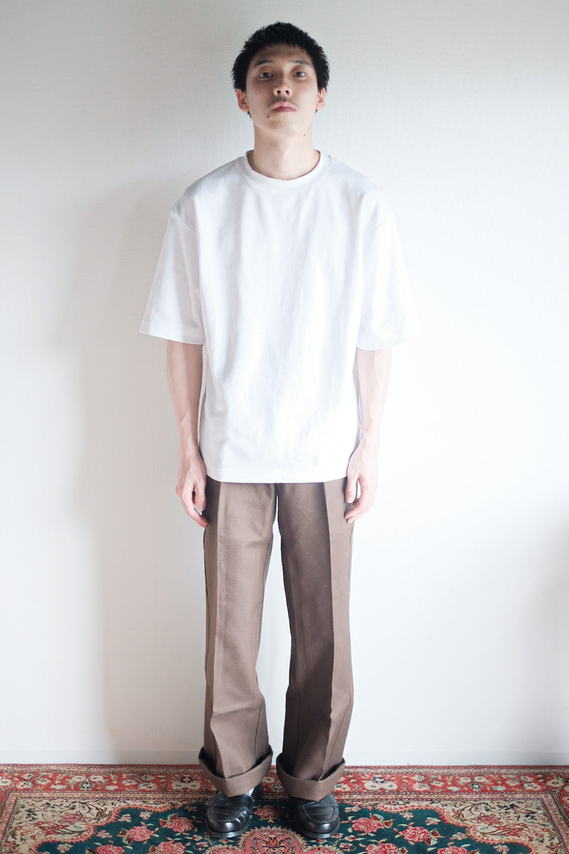 【~50's】French Vintage Brown Cotton Twill Work Pant "AUMOLINEL" "Dead Stock"