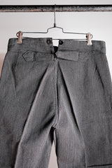 [~ 30's] French Vintage Salt & Pepper Cotton Twil ทำงานกางเกง "Dead Stock"