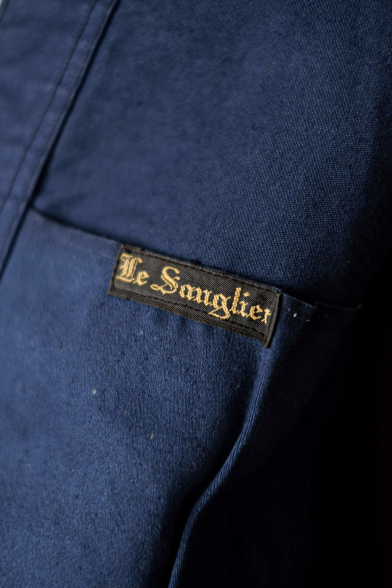 【~30's】Le Sanglier Blue Moleskin Work Jacket "Dead Stock"