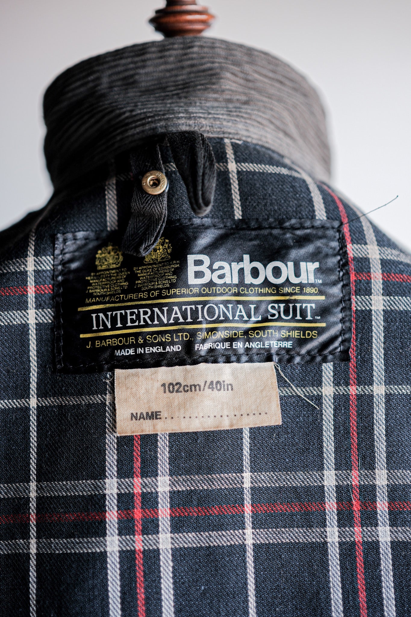 【~80's】Vintage Barbour "INTERNATIONAL SUIT" With Liner 2 Crest Size.40