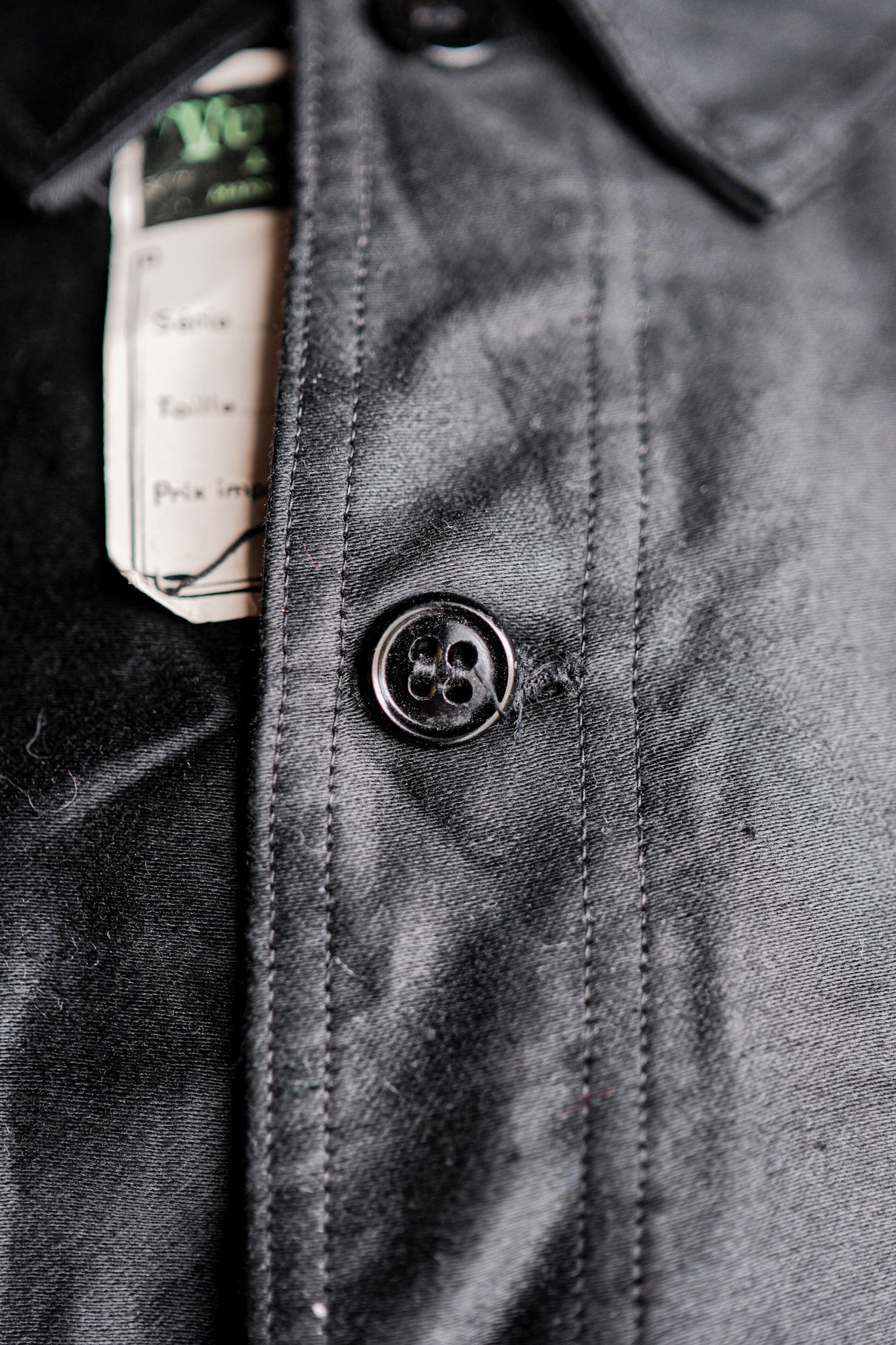 ［~40's］French Vintage Black Light Moleskin Work Jacket "Vulcain" "Dead Stock"