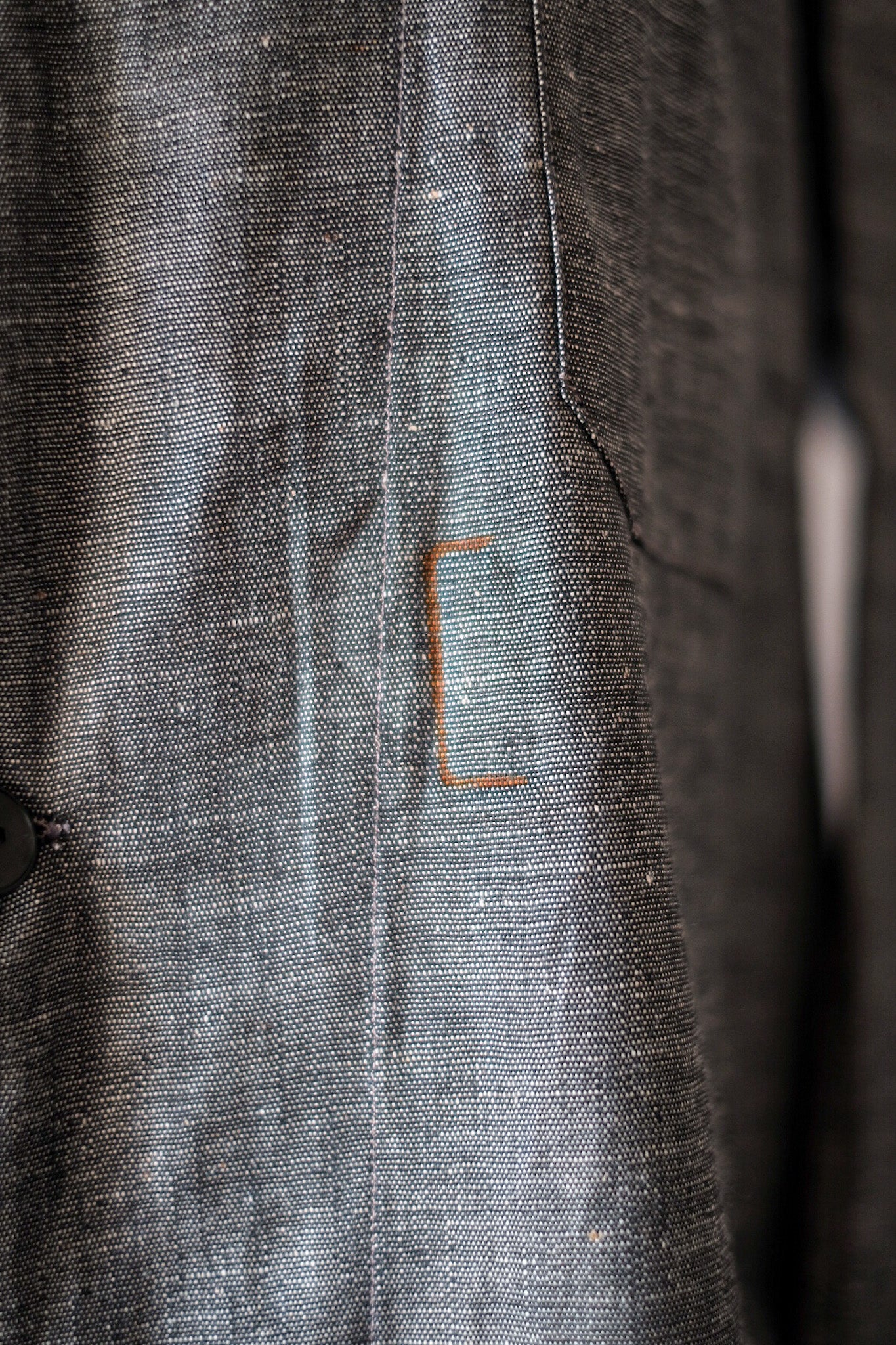 [~ 40's] French Vintage Linen Chambray Atelier Coat "au Molinel" "DEAD STOCK"
