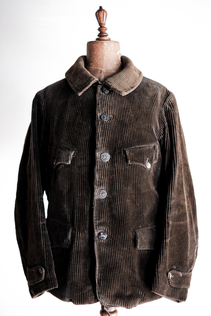 【~30's】French Vintage Brown Corduroy Hunting Jacket