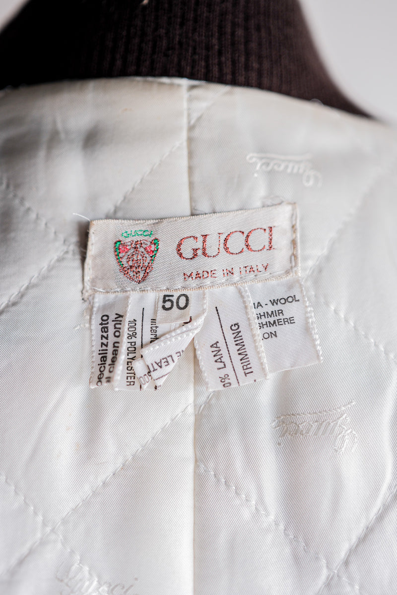 [~ 80's] เสื้อแจ็คเก็ตผ้าคลุมไหล่ผ้าคลุมไหล่ gucci เก่าขนาด 50