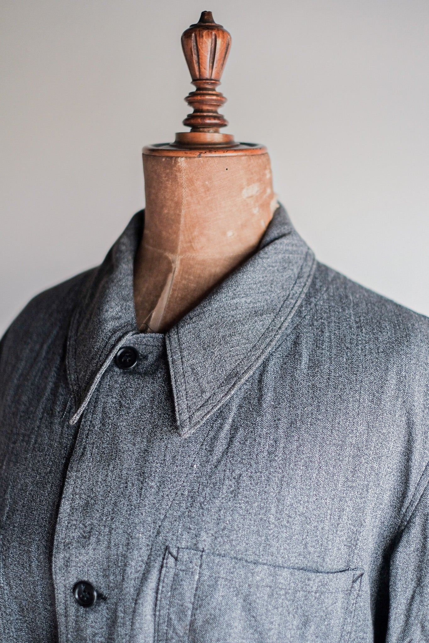 ［~50's］French Vintage PTT Black Chambray Atelier Coat “Dead Stock”