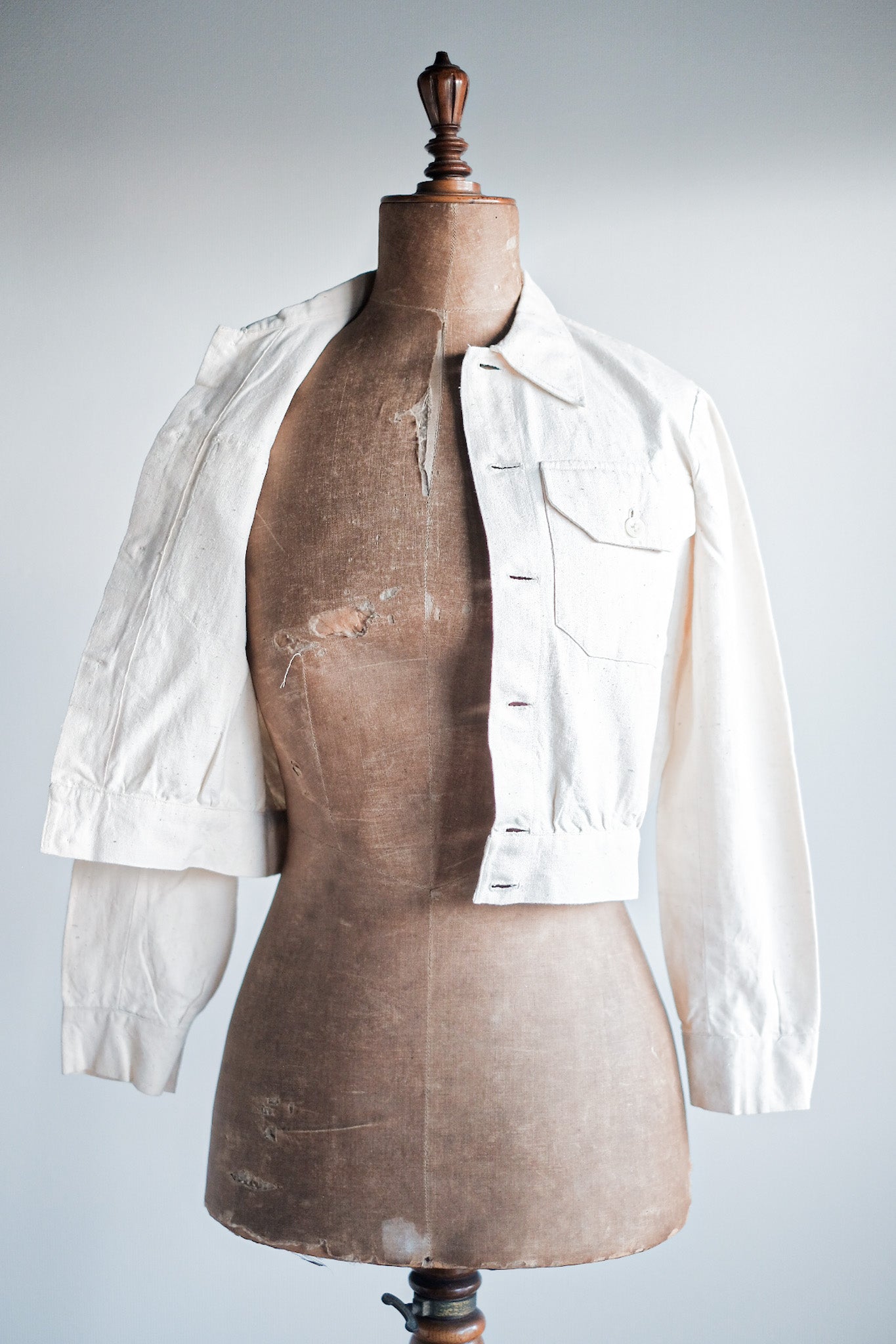 ［~30's］French Vintage Natural Cotton Summer Jacket "Dead Stock"