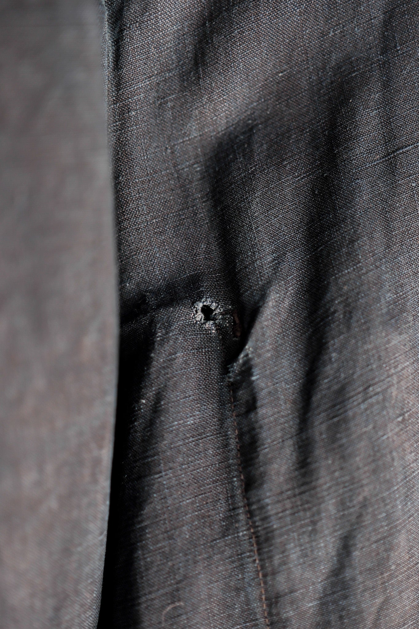 [ต้น 20 C] เสื้อคลุมผ้าลินิน Indigo Maquignon ของฝรั่งเศสโบราณ