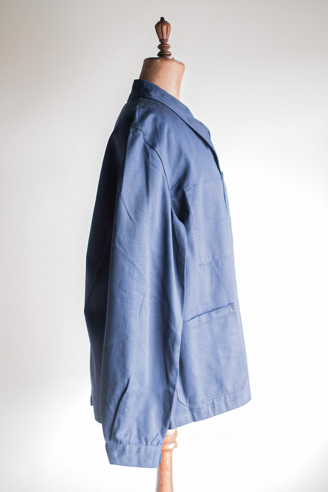 【~50's】French Vintage Blue Cotton Twill Work Jacket "Dead Stock"