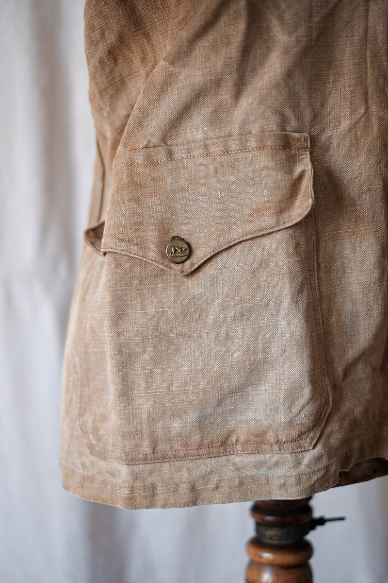 20's] French Vintage Linen Hunting Jacket & Jodhpurs 