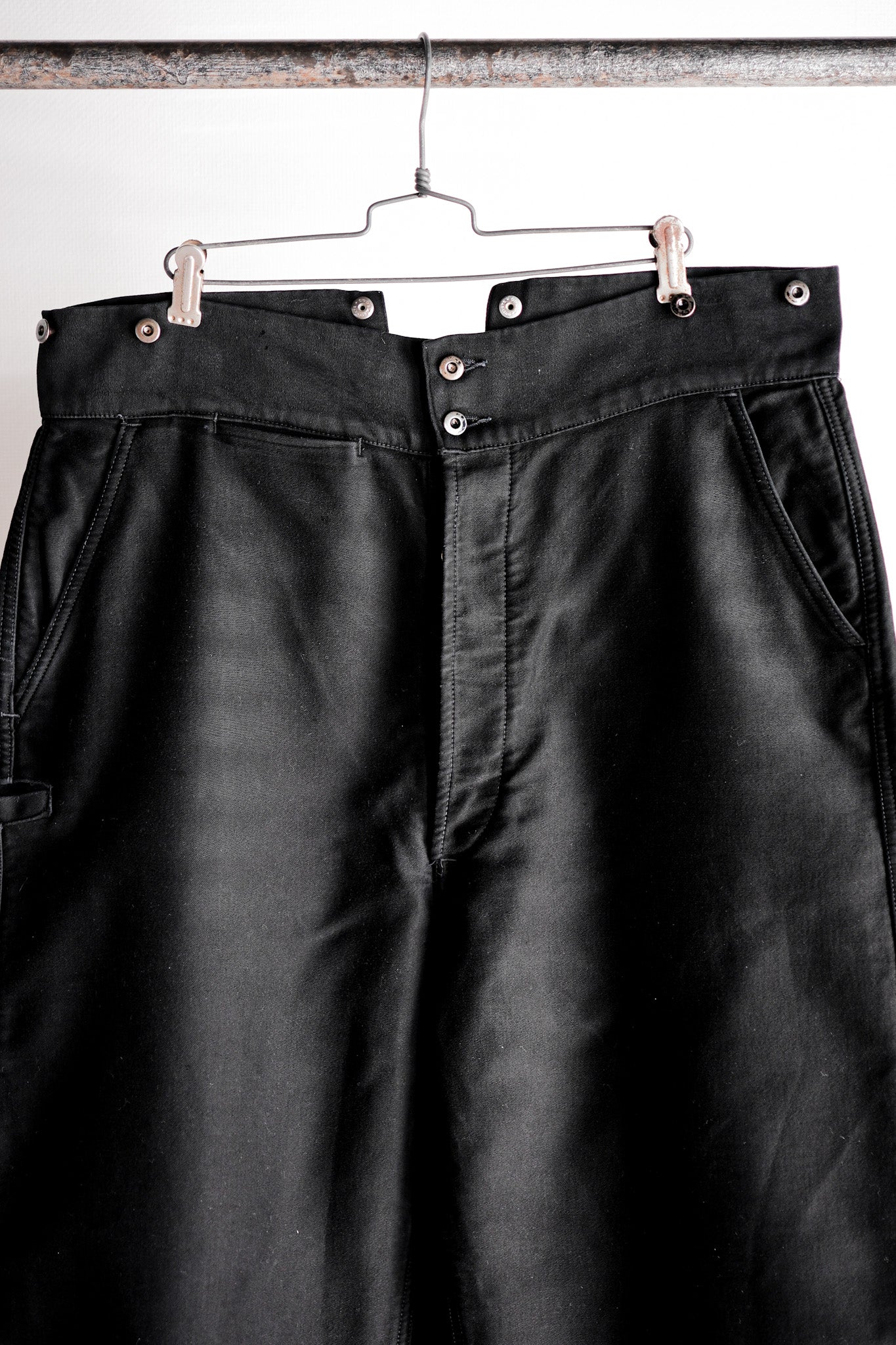 ［~50's］French Vintage Black Moleskin Work Pants "Adolphe Lafont"