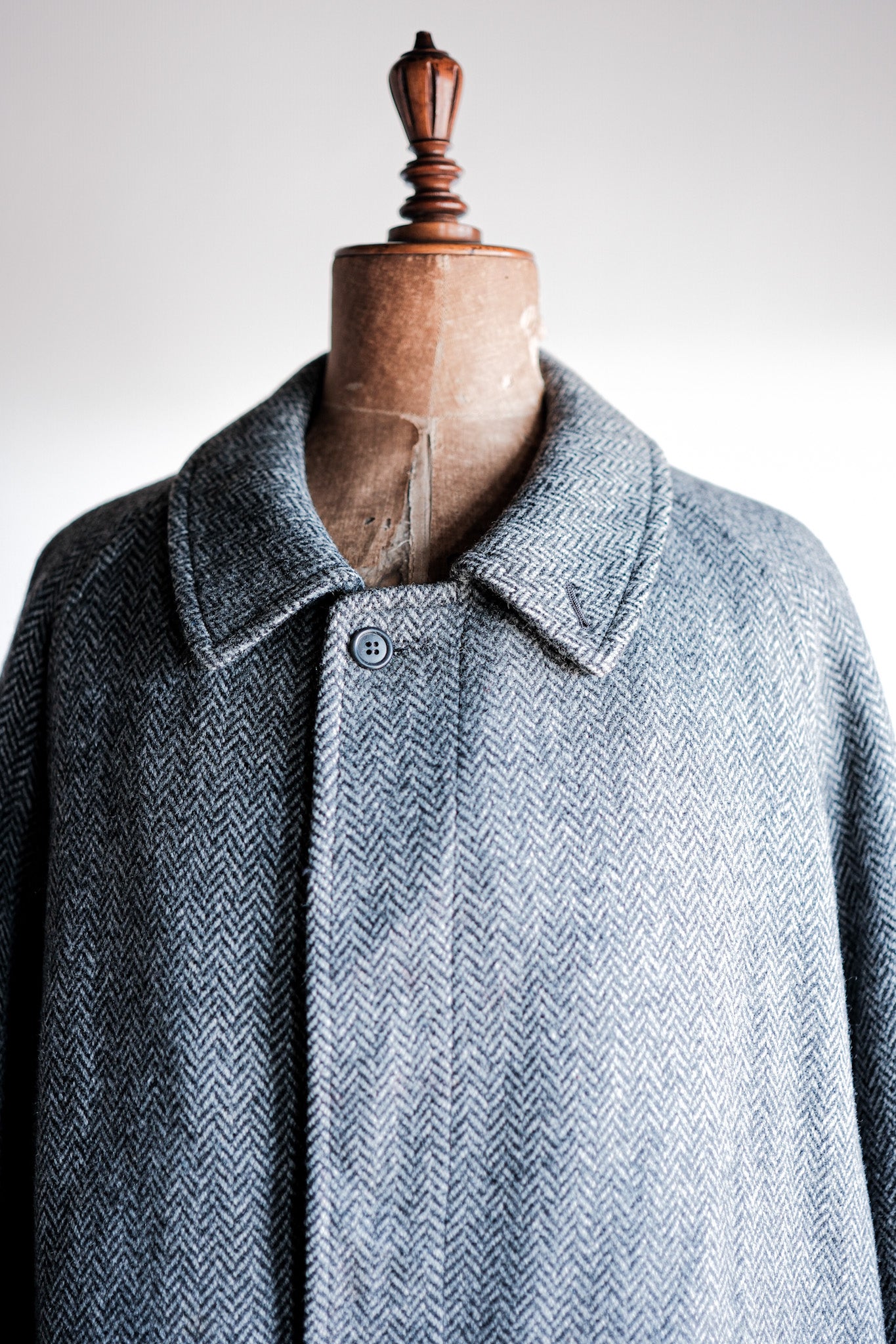 [~ 90's] Vintage Burberry's Single Raglan Balmacaan Coat Taille.54reg "Shetland Tweed"