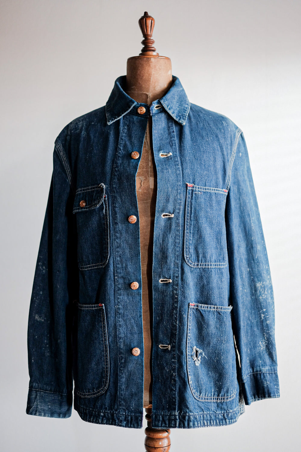【~40's】American Vintage Prisoner Denim Work Jacket Size.36