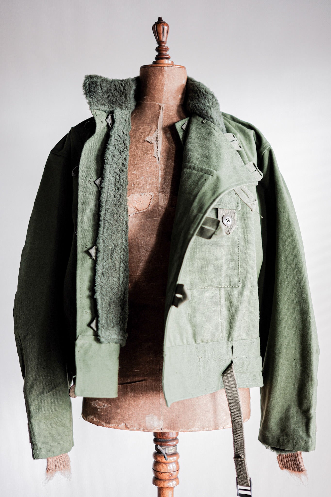【~60's】Swedish Army Dispatch Rider Motorcycle Jacket With Liner Size.C48 "Dead Stock"