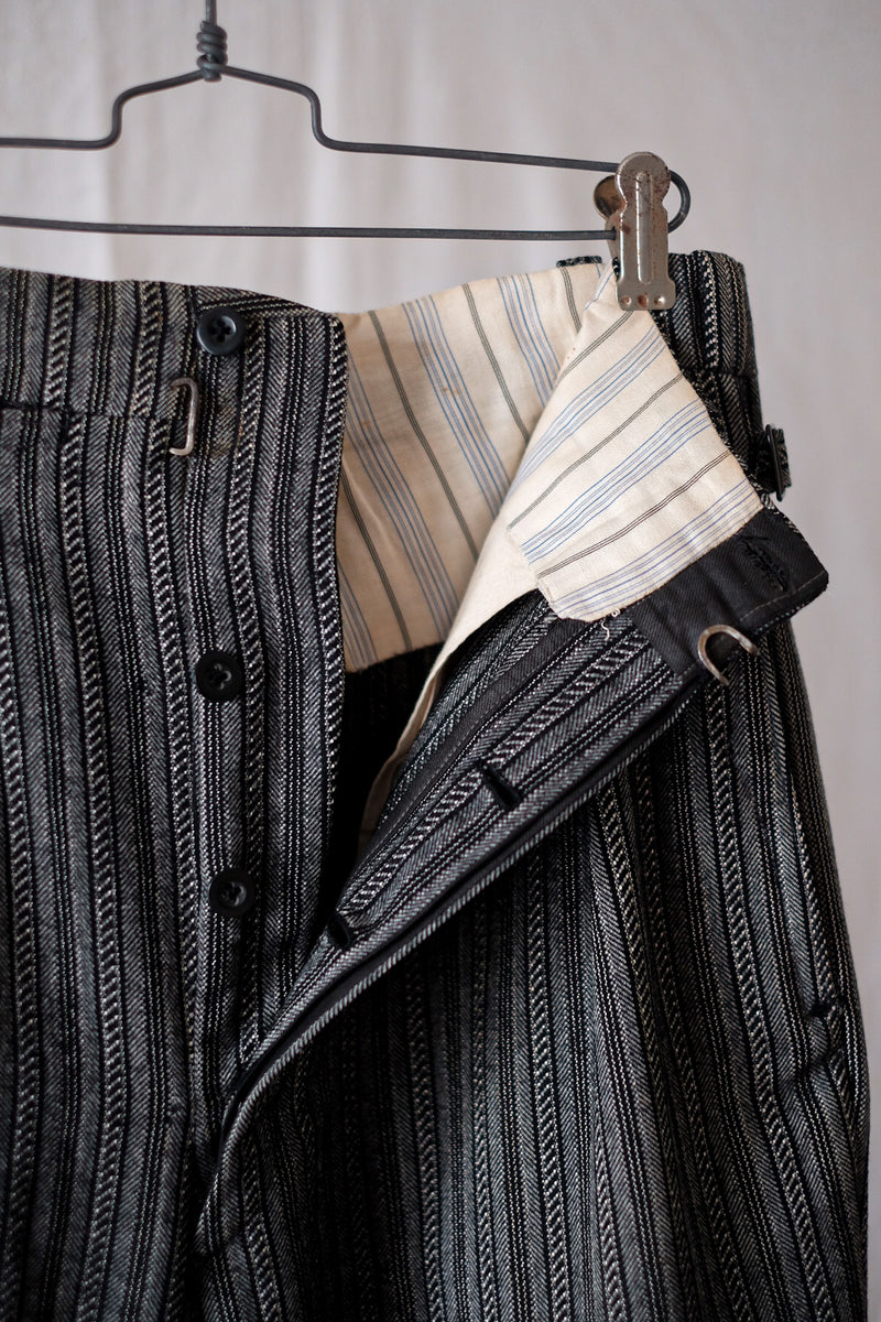 【~40's】French Vintage Wool Striped Work Pant