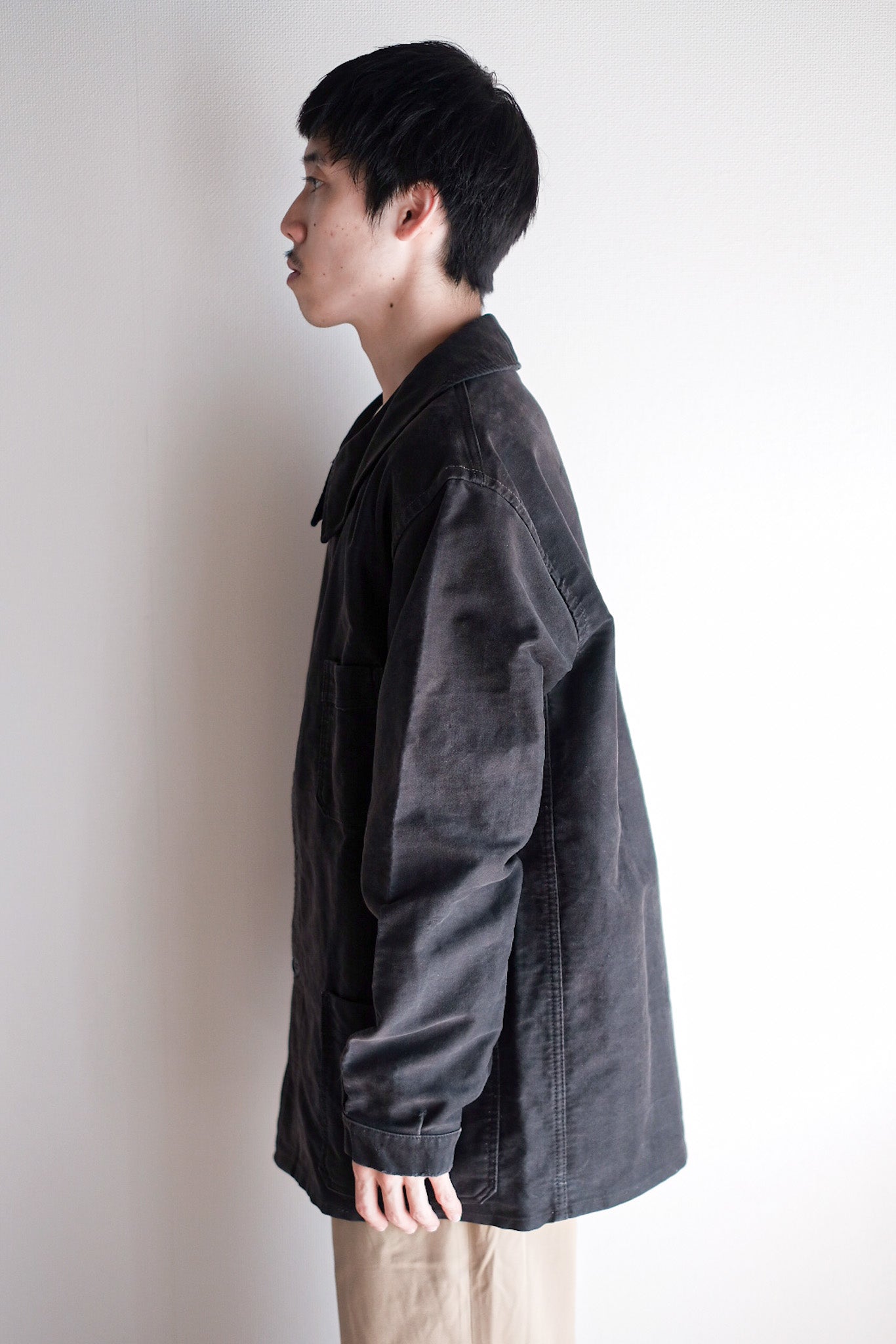 ［~50's］French Vintage Black Moleskin Work Jacket