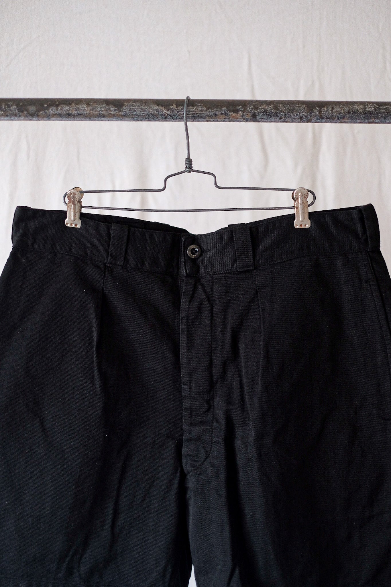 [〜60年代]法國陸軍M52 Chino短褲尺寸。5“黑色Overdye”