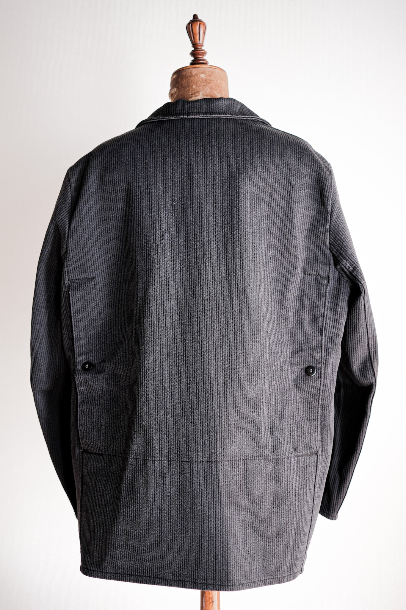 60's】French Vintage Blue Gray Cotton Pique Hunting Jacket