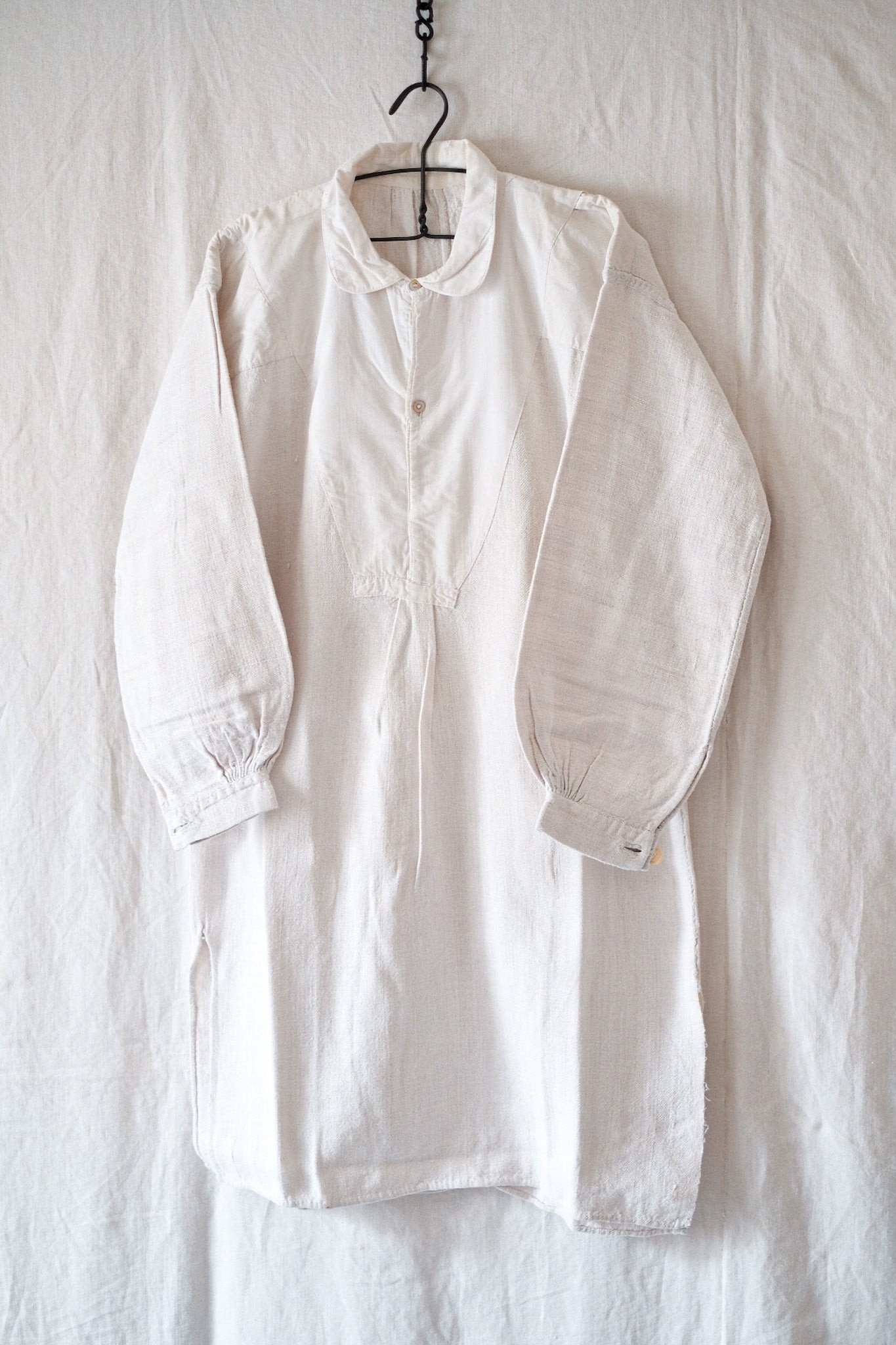 【Early 20th C】French Antique Linen Shirt