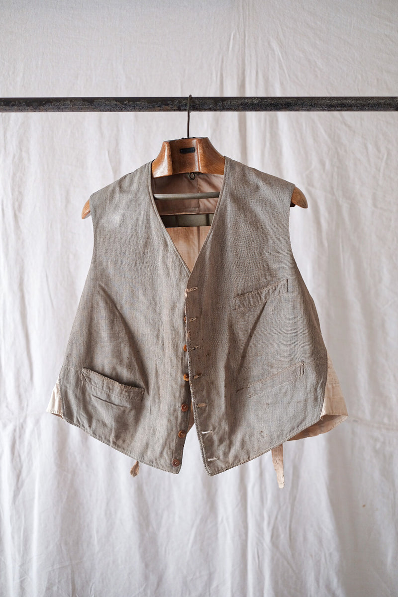 [~ 30's] French Vintage Cotton Gilet