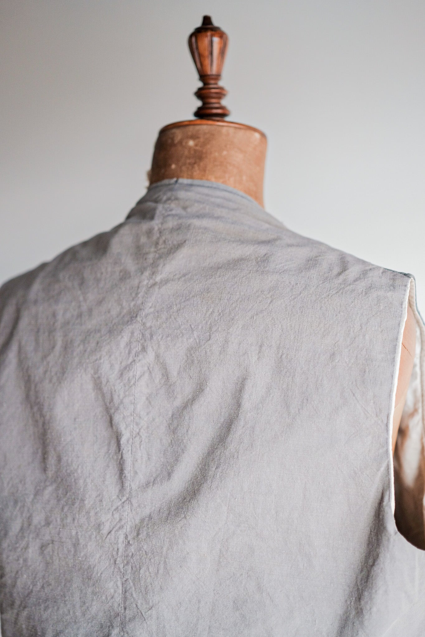 ［~30's］French Vintage Gray Cotton Pique Hunting Gilet