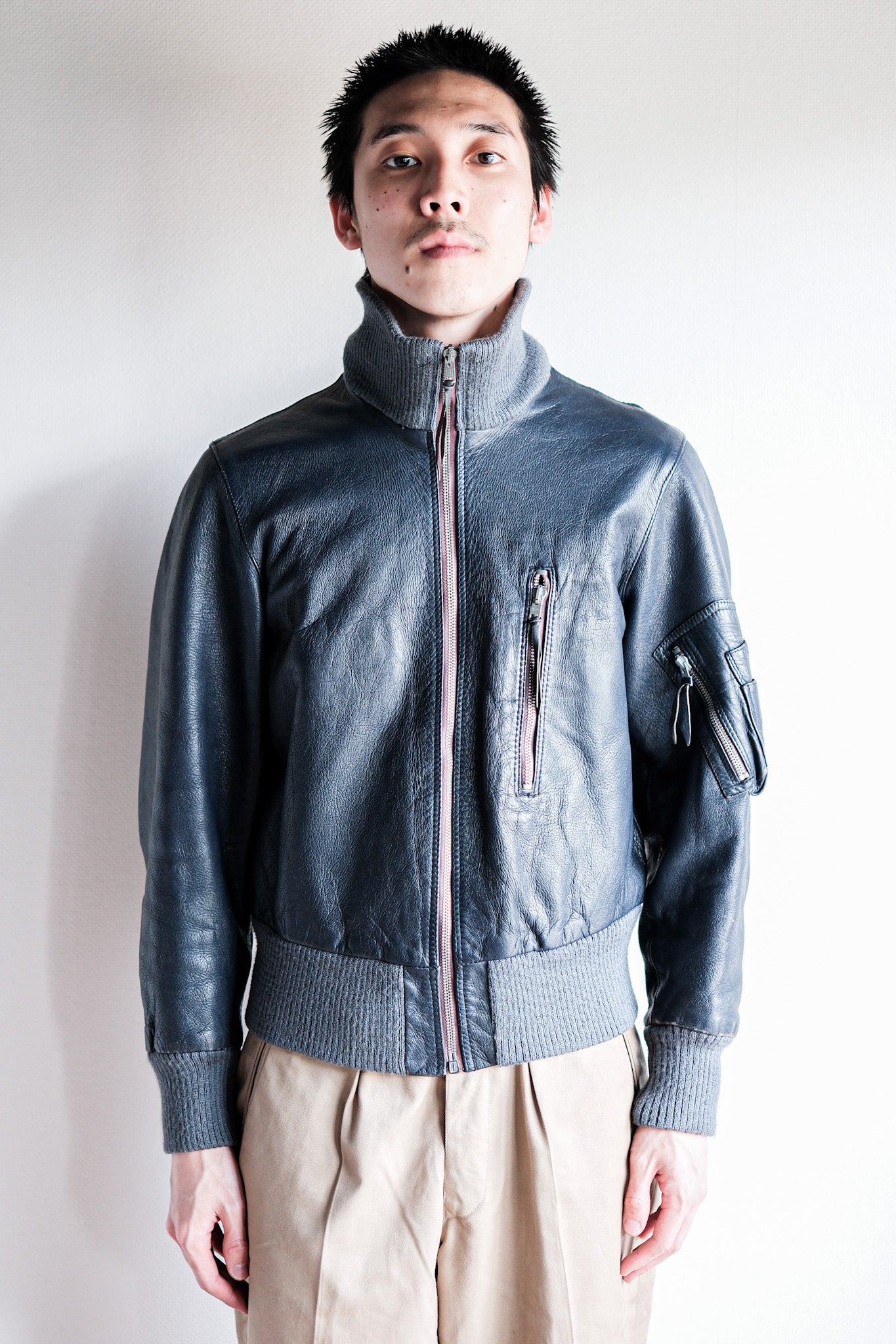 【~60’s】West German Air Force Type Pilot Leather Jacket “Early Type”