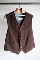 [~ 40's] French Vintage Brown Work Gilet ทำงาน