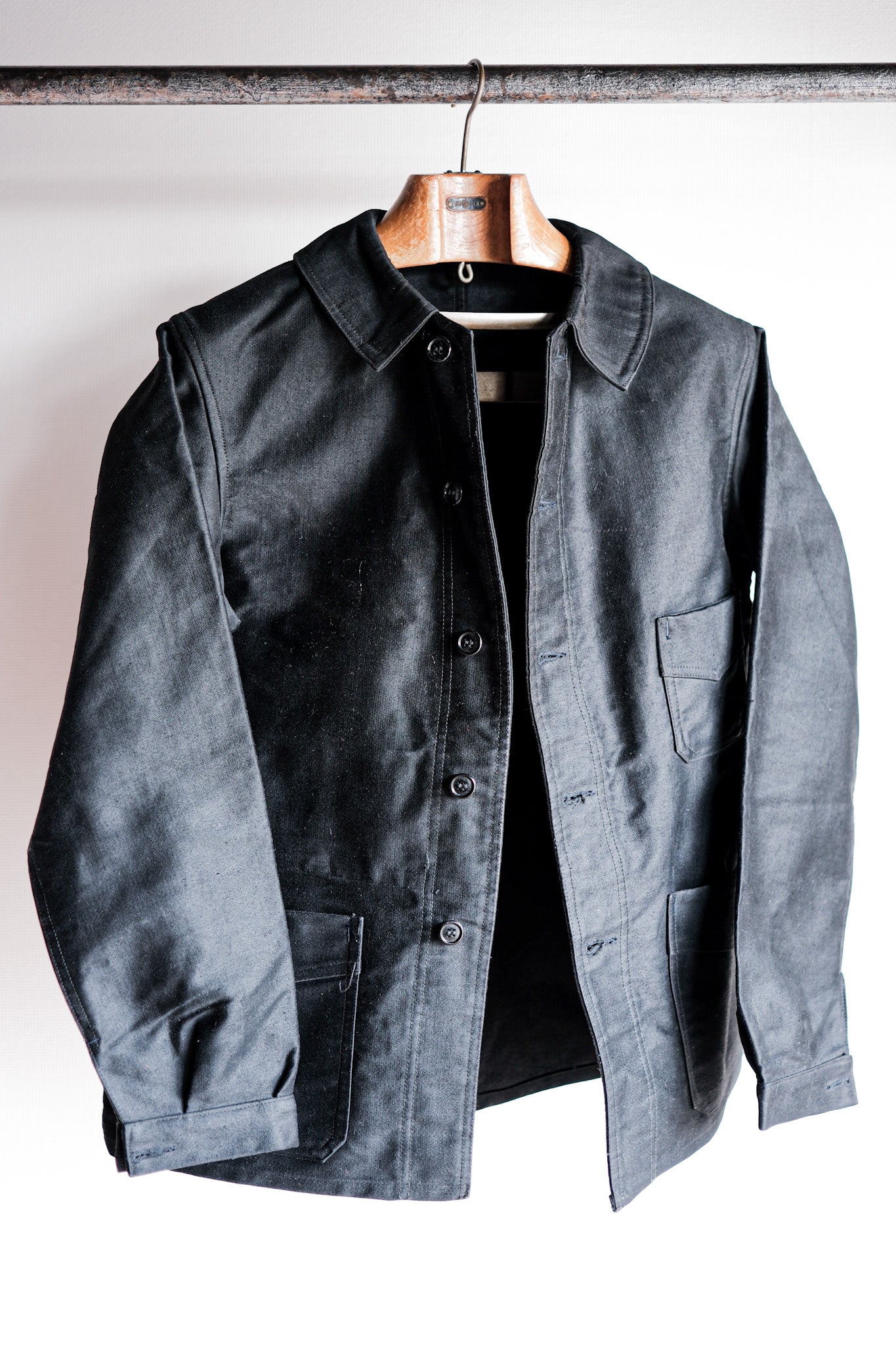 ［~50's］French Vintage Black Moleskin Work Jacket "Dead Stock"