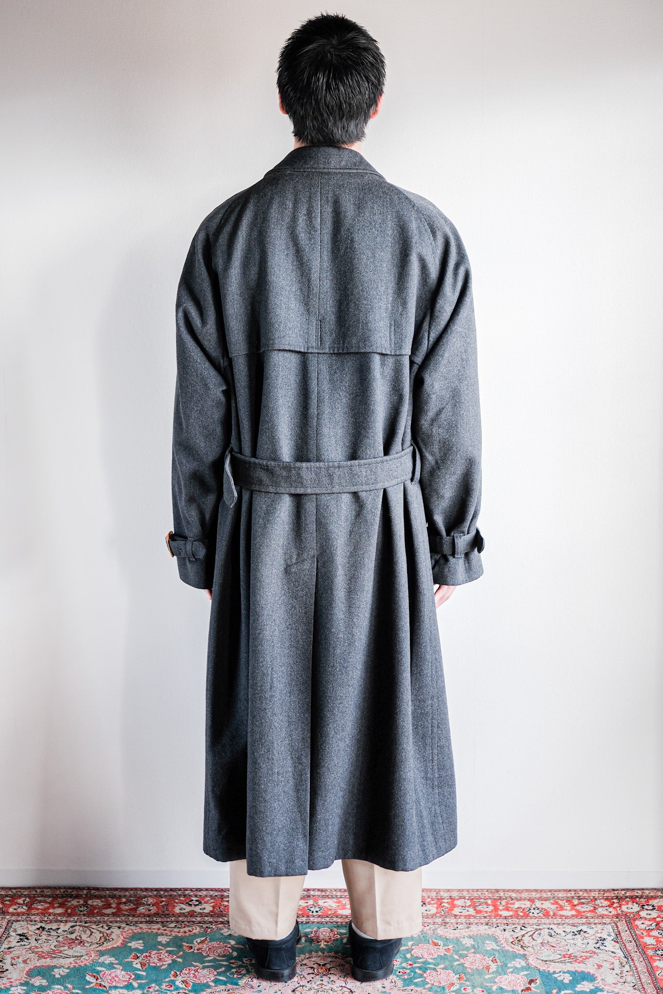 70's】Vintage Aquascutum Single Raglan Wool Rider Coat