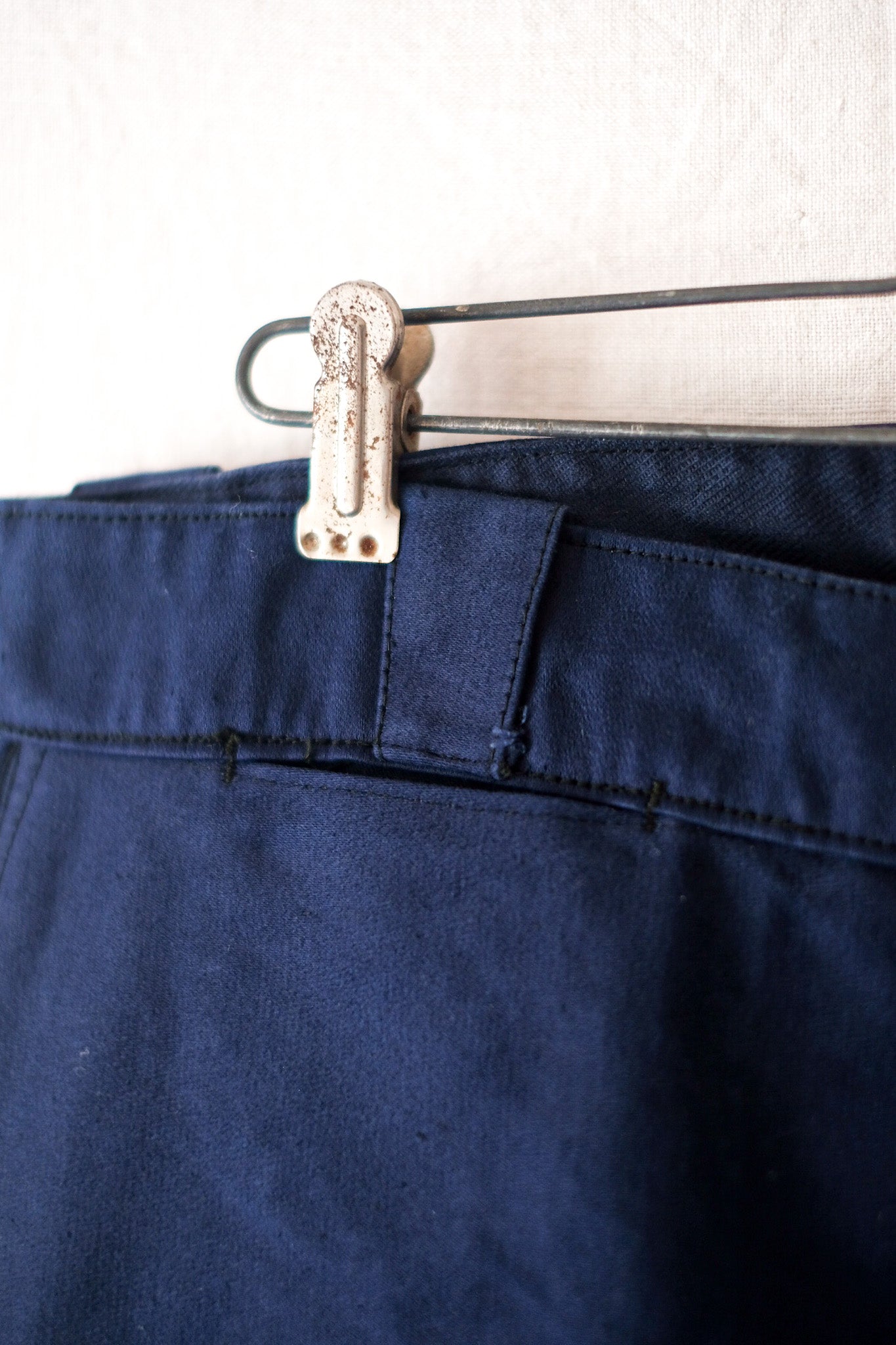 [〜40年代]法國復古藍色摩爾斯金屬褲子褲子“死庫存”