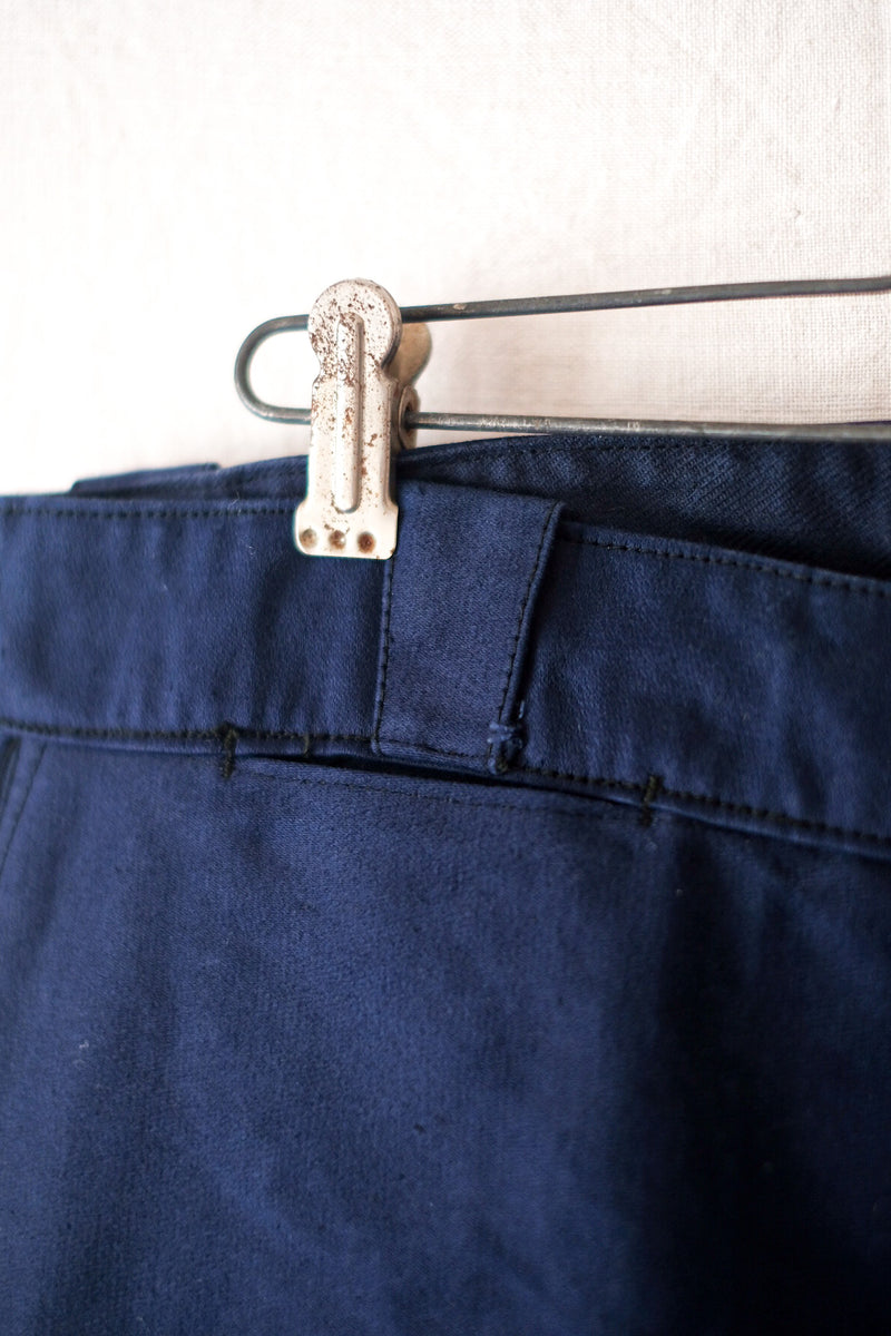 【~40's】French Vintage Blue Moleskin Work Pants "Dead Stock"