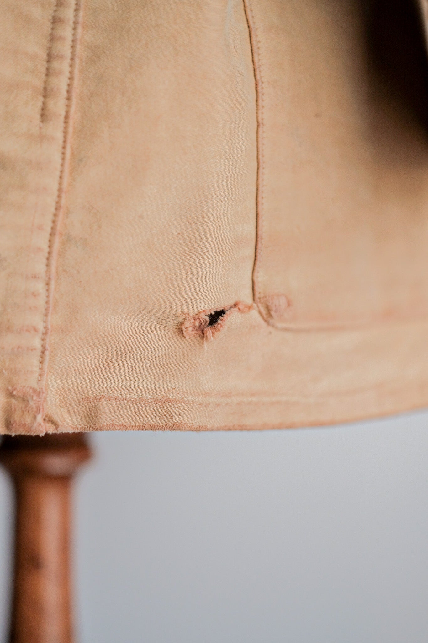 ［~30's］French Vintage Moleskin Hunting Jacket With Chin Strap