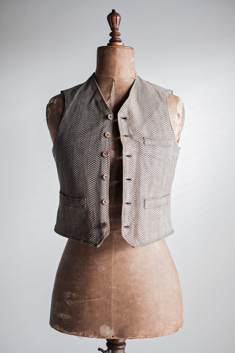 ［~30's］French Vintage HBT Wool Work Gilet